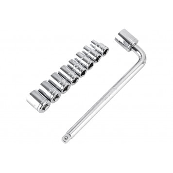 Набор DL2010T головок торцевых 9 шт,1/2" (10,12,13,14,17,19,21,22,24 мм), Deli-3