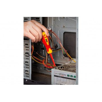 Отвёртка DL514080 диэлектрическая до 1000В крестовая PH1х80 мм Deli-1