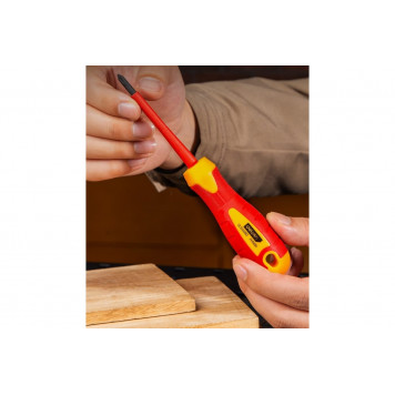 Отвёртка DL514080 диэлектрическая до 1000В крестовая PH1х80 мм Deli-3