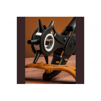 Дырокол DL1919 револьверный для кожи 6-в-1 220мм, Deli-6