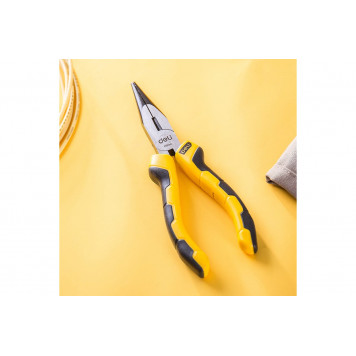 Удлиненные плоскогубцы DL2106 160мм, двухкомпонентная рукоять, Deli-1