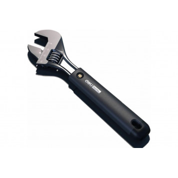 Ключ HT1508 разводной "Home Series Black" 200мм, рукоятка из Soft Touch пластика Deli-1