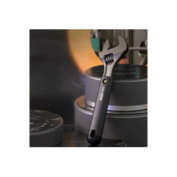 Ключ HT1508 разводной "Home Series Black" 200мм, рукоятка из Soft Touch пластика Deli-2