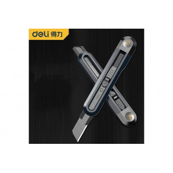 Нож технический HT4018 "Home Series Black" 18 мм, сегментированное лезвие Deli-7