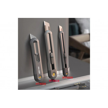 Нож технический HT4018 "Home Series Black" 18 мм, сегментированное лезвие Deli-5