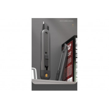 Нож технический HT4018 "Home Series Black" 18 мм, сегментированное лезвие Deli-17