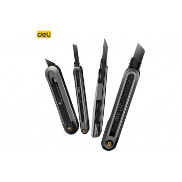 Нож технический HT4009 "Home Series Black" 9 мм, сегментированное лезвие Deli-3