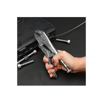 Клещи DL109107Z зажимные с полукруглыми губками 180мм, Deli-2