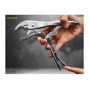 Клещи DL109107Z зажимные с полукруглыми губками 180мм, Deli-5