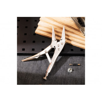 Клещи DL20015B зажимные с удлиненными прямыми губками 220мм, Deli-2