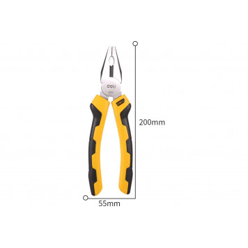 Плоскогубцы DL2008 комбинированные 200мм, двухкомпонентная рукоять Deli-2