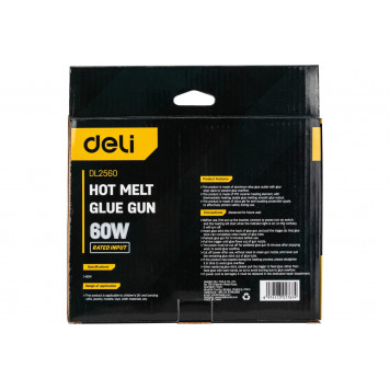 Термопистолет DL2560 клеевой 60 Вт, диаметр стержня 11 мм DELI-13