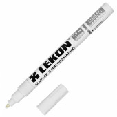 Маркер LEKON Profi с нитроэмалью, белый, Корея уп. 12 шт