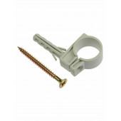 Хомут для труб быстрый монтаж 20 мм, шуруп 6х35 мм, уп 50шт.