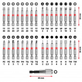 Набор бит 118903 с держателем, M-Case, 33 предмета Einhell