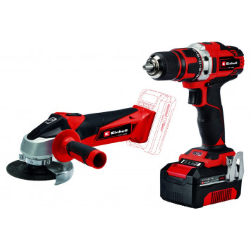 Набор аккумуляторного инструмента PXC TE-TK 18/2 Li Kit (CD+AG) ( УШМ+Шуруповёрт) 4257240 Einhell-1