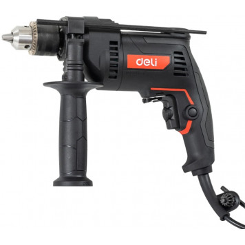 Дрель ударная DE-CZ13-1E сетевая 650 Вт, ключевой патрон 13 мм Deli "Red Line"-3