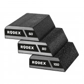 Губка RODEX шлифовальная 100x70x25 одна сторона скошенная зерно 220 ZDP2220