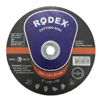Круг RODEX отрезной по металлу 230x1,6x22,23 мм SRM16230 Круг RODEX отрезной по металлу 230x1,6x22,23 мм SRM16230