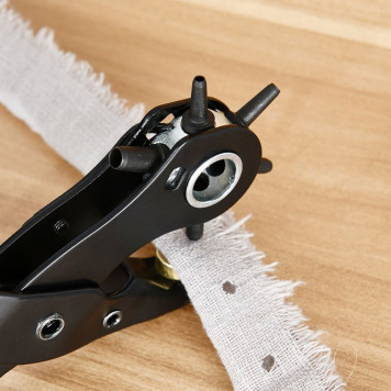 Дырокол DL1919A револьверный для кожи 6-в-1, двухрычажный, 225 мм Deli-4