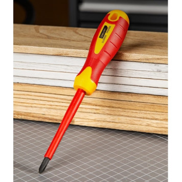 Отвёртка DL518150 диэлектрическая до 1000В крестовая PH3х150 мм Deli-6