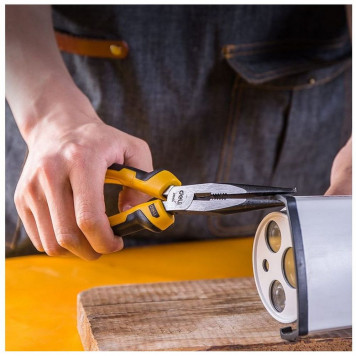 Тонкогубцы DL2108 удлиненные 200 мм, двухкомпонентная рукоять Deli-4