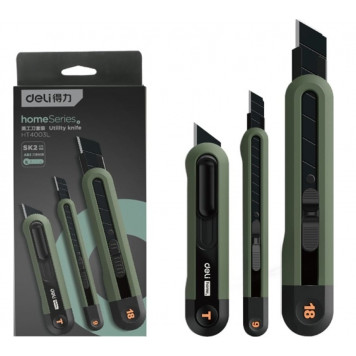 Набор ножей HT4003L технических "Home Series Green" Deli