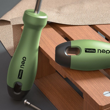 Отвёртка шлицевая HT1105L "Home Series Green" SL5x100 мм Deli-1