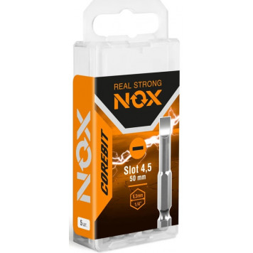 Бита 342455-5B COREBIT SL4,5x50 мм, 5 шт бокс NOX Бита 342455-5B COREBIT SL4,5x50 мм, 5 шт бокс NOX