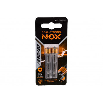 Бита 330250-2 MAGNEO с магнитной насадкой PZ2x50 мм, 2 шт карта NOX Бита 330250-2 MAGNEO с магнитной насадкой PZ2x50 мм, 2 шт карта NOX