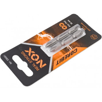 Бита двусторонняя 336001 COREBIT SET2 2X PH2-PH2x50 мм, 2 шт карта NOX-3