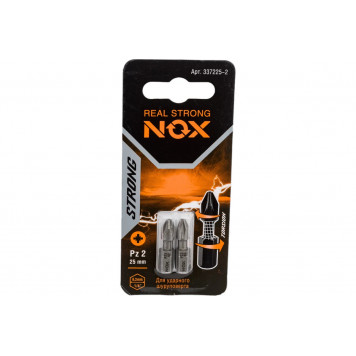 Бита 337225-2 STRONG torsion PZ2x25 мм, 2 шт карта NOX-4