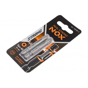 Бита 339405-2 STRONG torsion TX40x50 мм, 2 шт карта NOX-2