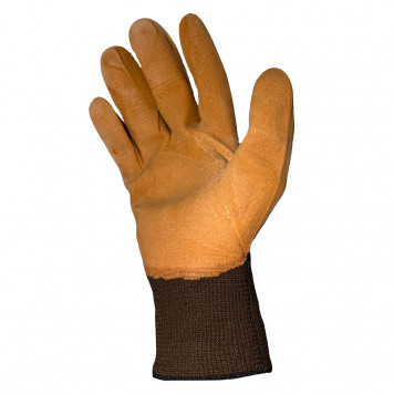 Перчатки нейлоновые с вспененным латексным покрытием коричневая(глубокий облив) 12/720-1