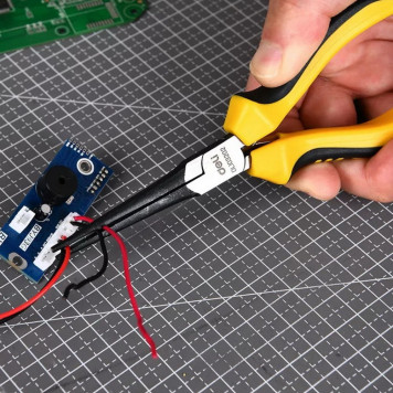 Тонкогубцы DL103202 мини удлиненные 150мм, двухкомпонентная рукоять Deli-3