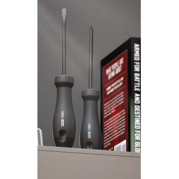 Набор HT1002C отверток "Home Series Gray" 2шт SL5x100+PH1x100 рукоятка из софттач пластика Deli-2