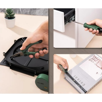 Набор HT0004L ручного инструмента "Home Series Green" 4 предмет Deli-10
