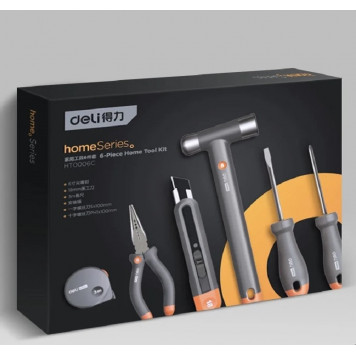Набор HT0006C ручного инструмента "Home Series Gray" 6 предметов Deli-1