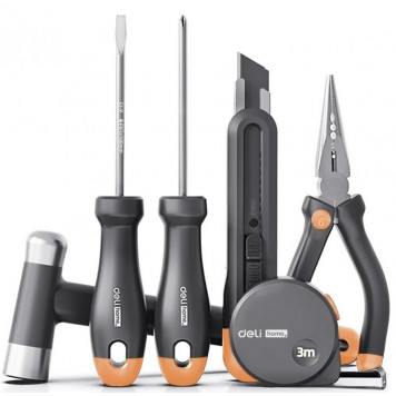 Набор HT0006C ручного инструмента "Home Series Gray" 6 предметов Deli