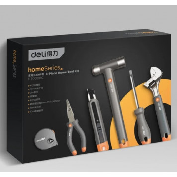 Набор HT0008C ручного инструмента "Home Series Gray" 8 предметов Deli-1