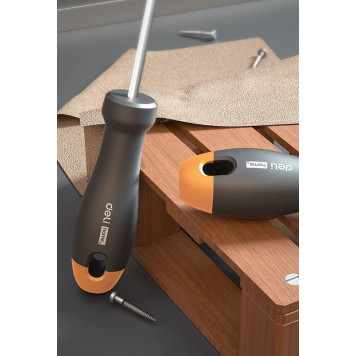 Набор HT1006C отверток "Home Series Gray" 6шт SL5x100+SL6x150+PH1x100+PH2x150, Deli-3