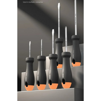 Набор HT1006C отверток "Home Series Gray" 6шт SL5x100+SL6x150+PH1x100+PH2x150, Deli-5