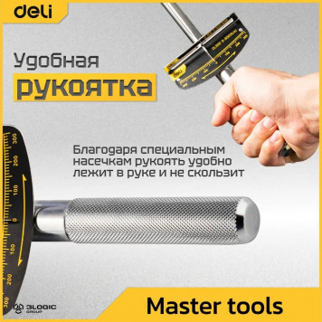 Ключ DL300 динамометрический 0-300Нм, 1/2" длина 480мм Deli-5