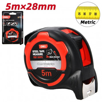Рулетка DL370528 5мх28мм, метрическая Deli-1