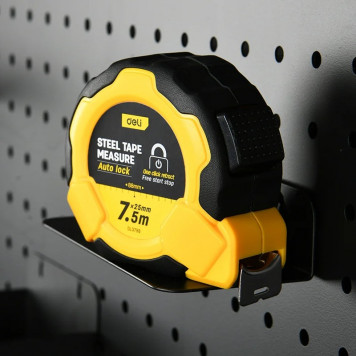 Рулетка DL3798 7,5мх25мм, Автостоп, ударопрочный корпус, метрическая Deli-9