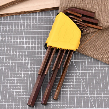 Ключи DL230708G набор шестигранных удлиненных 9шт размеры 1,5,2,2,5,3,4,5,6,8,10мм Deli-1