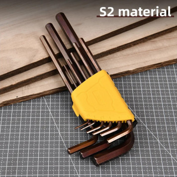 Ключи DL230708G набор шестигранных удлиненных 9шт размеры 1,5,2,2,5,3,4,5,6,8,10мм Deli-5