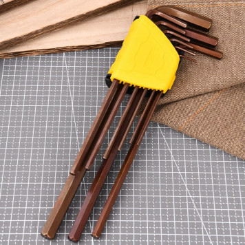 Ключи DL230808G н-р шестигранных сверхдлинных 9шт размеры 1,5,2,2,5,3,4,5,6,8,10мм Deli-1