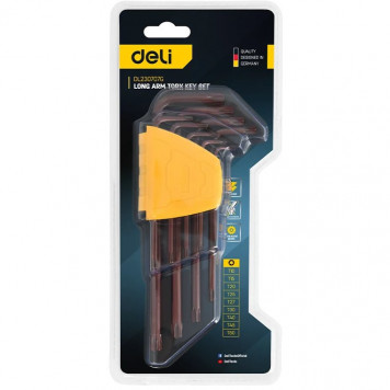 Ключи DL230707G набор шестигранных "TORX" удл. 9шт ( T10,T15,T20,T25,T27,T30,T40,T45,T50) Deli-6