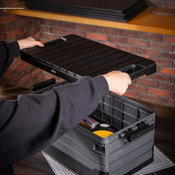 Ящик для инструментов складной Deli DL884135 480 х 300 х 240 мм, 35 литров-3